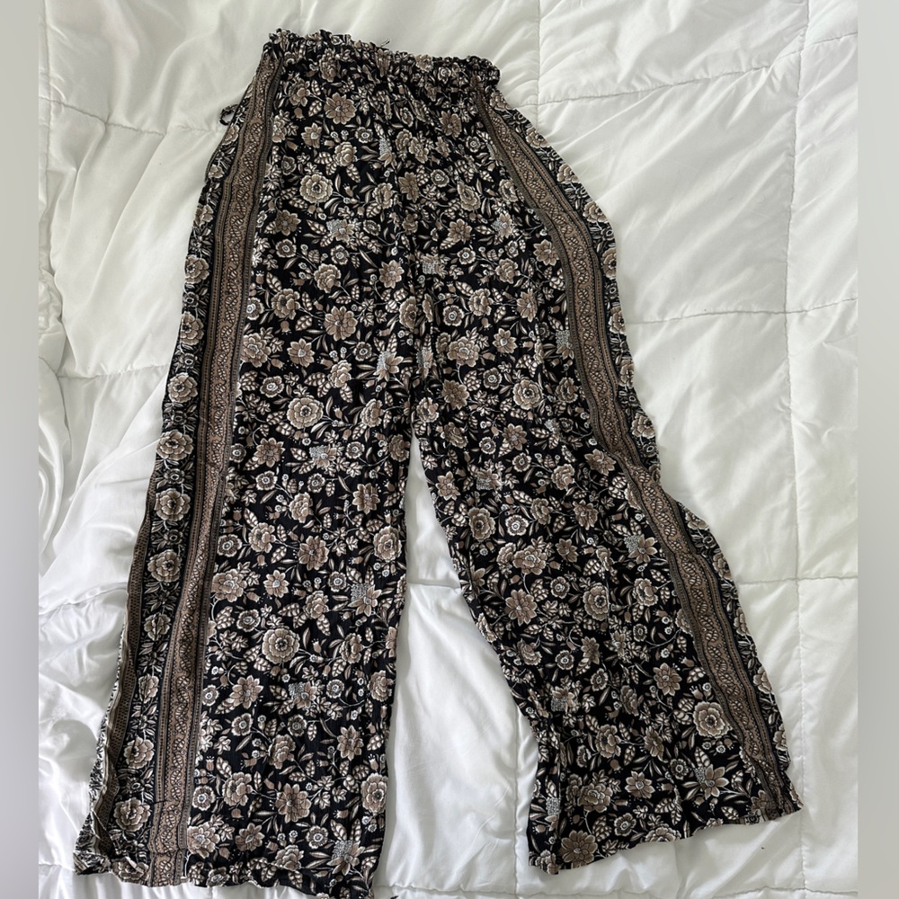 American Eagle Wide Leg Pants with Elastic Drawstring Waist Size Small - Picture 3 of 3